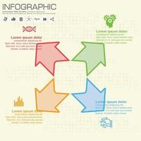 infografía vectorial de paso y flecha. 4 opciones. vector