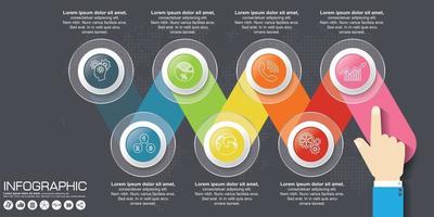 Infografía de ilustración digital 3d abstracto. La ilustración vectorial se puede utilizar para el diseño de flujo de trabajo, diagrama, opciones numéricas, diseño web. vector