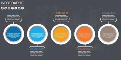 Vector circle infographic. Template for diagram, graph, presentation and chart. Business concept, parts, steps or processes. Abstract background.