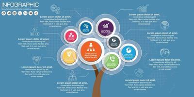 Abstract tree infographics elements. Design Template. Vector illustration.