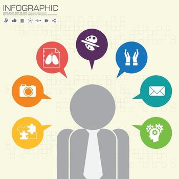 Business Infographics can be used for workflow layout, banner, diagram, number options, step up options, web design. vector