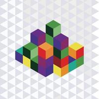 Cube geometry puzzle vector