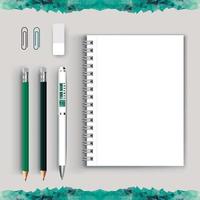 Notebook with pencil vector