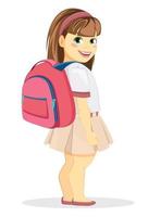 Schoolgirl with backpack. Coming back to school vector