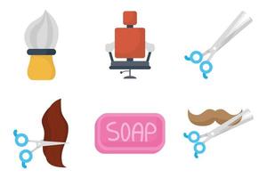 bundle of barber shop set icons vector