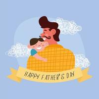 fathers day postcard vector