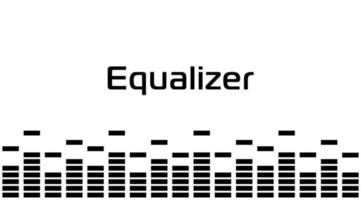 Sound digital equalizer, rectangles, simple black border. Music radio wave. Digital voice graphic design, vector illustration.