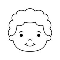 cute little boy head comic character vector