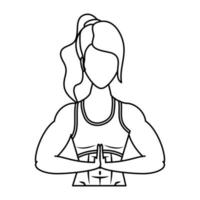 young strong woman athlete character healthy lifestyle vector