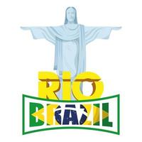 brazil carnival poster with lettering and corcovade vector