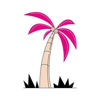 diseño de vector de icono de palmera rosa