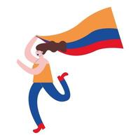 colombian girl protester vector