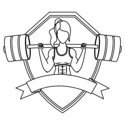young woman athlete weight lifting character
