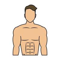 young man athlete without shirt vector