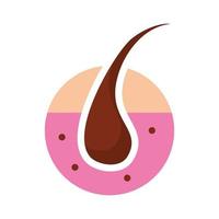 human hair in skin icon vector