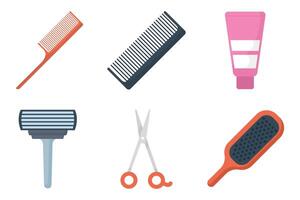 bundle of barber shop set icons vector