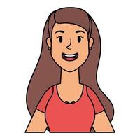 cute young woman avatar character vector