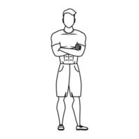 young man athlete character healthy lifestyle vector