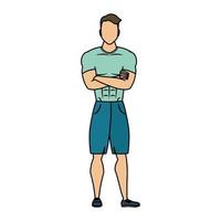 young man athlete character healthy lifestyle vector