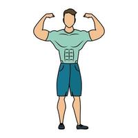 young strong man athlete character vector