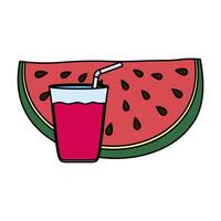 fresh watermelon with juice fruit vector