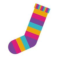 calcetín con colores rayas abajo símbolo vector