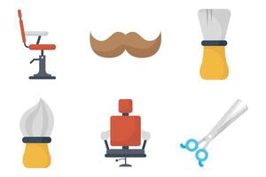 bundle of barber shop set icons vector