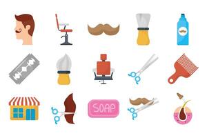 bundle of barber shop set icons vector