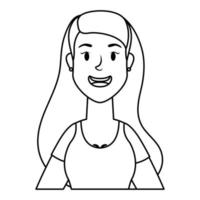 lindo personaje de avatar de mujer joven vector