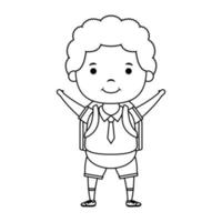 cute little student boy character vector