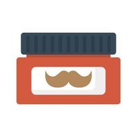 cream pot with mustache product isolated icon vector