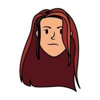 lindo personaje de avatar de cabeza de mujer joven vector