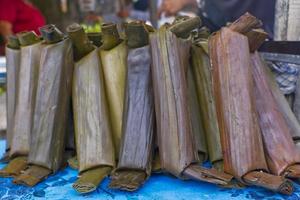 Lontong traditional indonesian rice cake photo