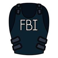 fbi bulletproof vest isolated icon vector