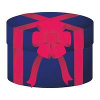 circular giftbox present with bow vector