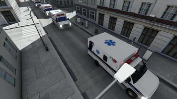 ambulance konvooi in een grote stad video