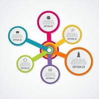 Abstract Elements of Graph, Diagram with 6 Steps, Options. Business Infographic Templates for Creative Presentation. Vector Illustration
