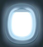 Empty realistic airplane window vector mock up