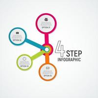 Abstract Elements of Graph, Diagram with 4 Steps, Options. Business Infographic Templates for Creative Presentation. Vector Illustration