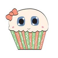 Sweet Tasty Cupcake Vector Illustration