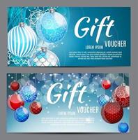 Christmas and New Year Gift Voucher, Discount Coupon Template Ve vector