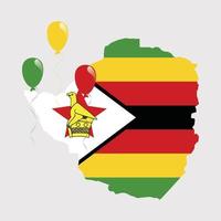 263 Zimbabwe Map and Flag vector