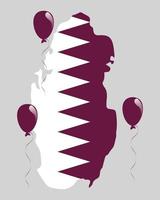 Qatar Flag, Map and Balloons vector