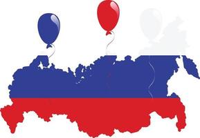el mapa ruso y la bandera vector