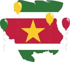 Suriname Map and Flag on White Background vector