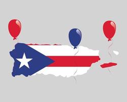 The Map and Flag Puerto Rico vector