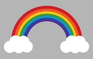 hermosos colores del arco iris y nubes vector