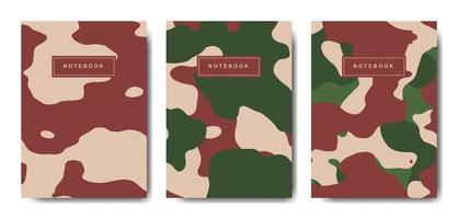 Cuaderno de tapa abstracta de camuflaje militar y militar vector