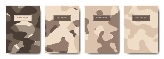 Cuaderno de tapa abstracta de camuflaje militar y militar vector