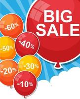 Sale Balloon Concept of Discount. Vector Illustration